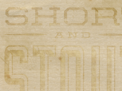 Short and Stout beer branding lost type type united