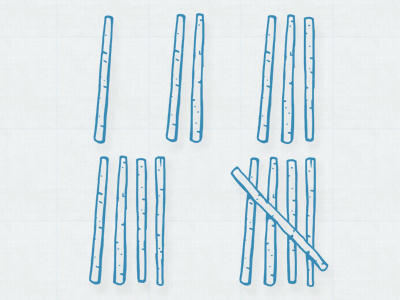 Tally Mark Numerals design illustration lettering trees typography