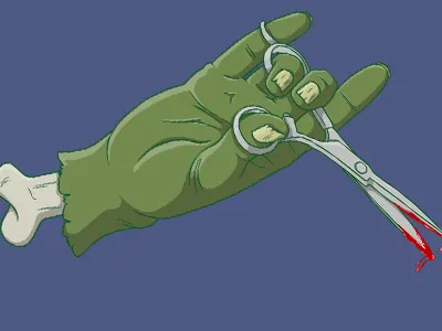 zombi friseur blood coiffeur drawing friseur hand illustration new vector zombi
