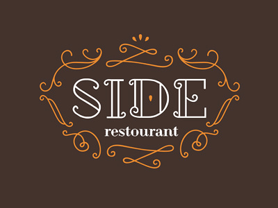 Side liebe logotype ornament restourant retro