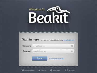 Beakit login design ui web