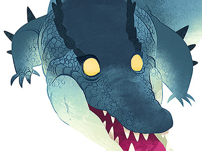 Painting a croc crocodile illustration