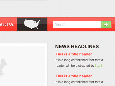 Home Page, jr. default green image slider nav red search field ui ui design