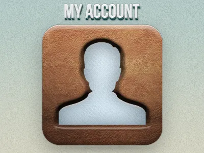 My account icon account bevel icon my account text texture wood