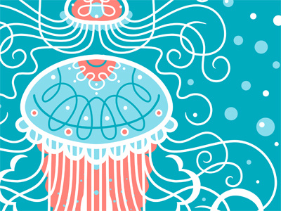 Jellyfish pattern complete! alan defibaugh jellyfish pattern spoonflower vector