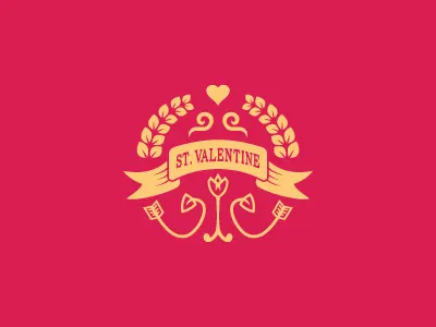 St. Valentine 52 arrow crest design flower heart laurel logo love ribbon rose shape st. valentines day swirl week year