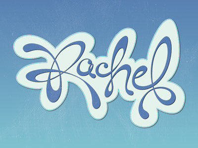 Astronaut Rachel lettering