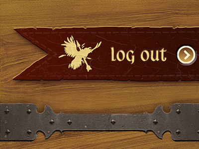 Logout illustration interface iphone medieval texture ux