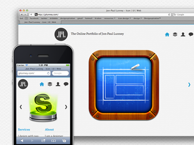 jplunney.com is live icon iphone jplunney live pattern portfolio safari ui web