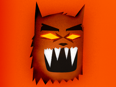 Bearwolf bear character design illustration orange texture wolf