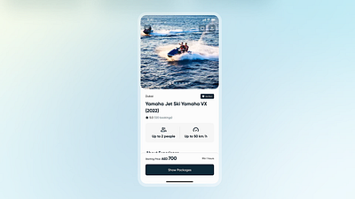 Yacht Renting App Product Page and Booking Flow animation app design figma ios app motion motion design motion graphics product design ui ux animation