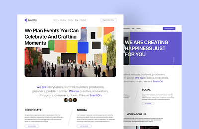 EventOn - Event Agency Landing Page Design conference event agency event design events festival figma framer hero section homepage interface design landing page landing page design minimal modern design startup typography ui design webflow website website design