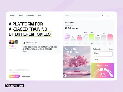 AI-powered Learning Management System ai app branding courses dashboard design desktop figma learning lms management minimalism modern online site statistics ui ux web web app