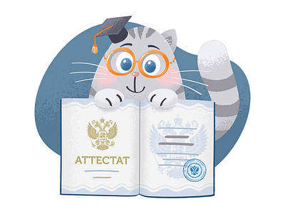 Professor Cat cat children concept illustration cute education school