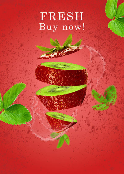 Strawberry banner banner design kiwi photomontage photoshop strawberrybanner ui webbanner