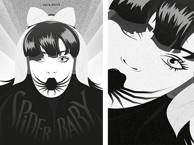 Alternative Movie Poster: Spider Baby design film girl grainy horror illustration monochrome movie poster art vector woman