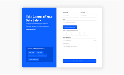 Contact Us Form - Cyber Security blue clean design contact cyber security design figma form ui ux uxui web website