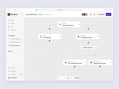 AI Automation Platform - Building Workflow ai animation app automation concept dashboard desktop motion saas ui ux web workflow