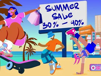 Sneakers.Summer Sale graphic design illustration vector