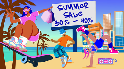 Sneakers.Summer Sale graphic design illustration vector