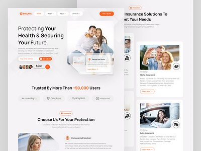 Health Insurance Website Design cleandesign designinspiration designtrends2025 healthcaredesign insurancewebsite minimalistui modernui responsivedesign uiuxdesign userfriendly uxcasestudy webdesign webinterface