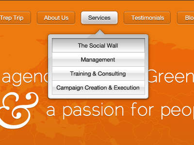 New Site Sub Menu hover menu orange white