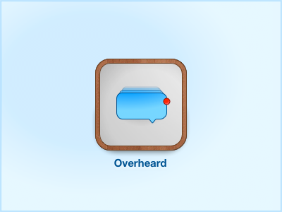 Overheard Icon blue conversation icon speech bubble