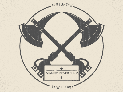 Never Sleep! ax branding crest icon identity logo