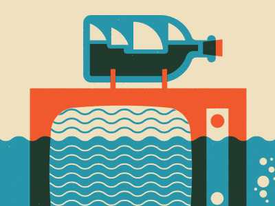 tv waves design gig poster illustration screen print