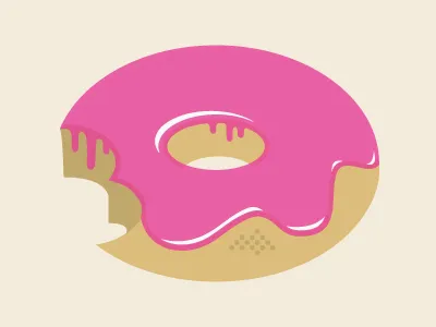 Iced donut screenprint strawberry