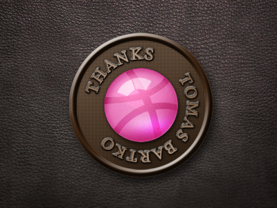 Thanks button dribbble icon invite kerala leather logo texture thanks ui