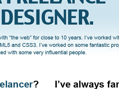 Site redesign arial black blue clean gradient portfolio responsive