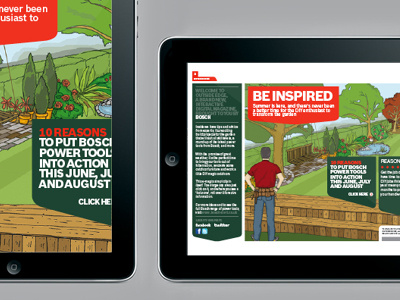 BOSCH Powertools Emagazine 2 bosch branding design emagazine green interactive ipad red