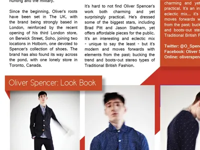 Magnate - Oliver Spencer fashion look book magazine print