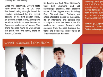 Magnate - Oliver Spencer fashion look book magazine print