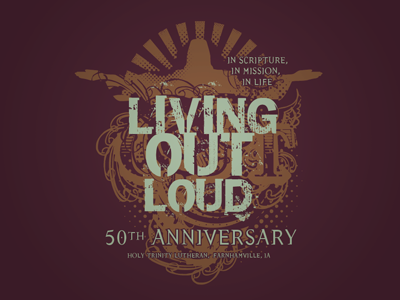 Living Out Loud church design grunge illustration t shirt tee vector vintage