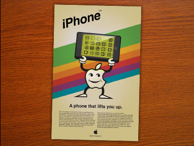 iPhone Vintage Ad Poster ad apple character iphone poster vintage