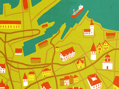 Tallinn map estonia illustration map tallinn