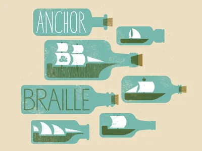 Bottled Ships anchor band bottle braille ships shirt