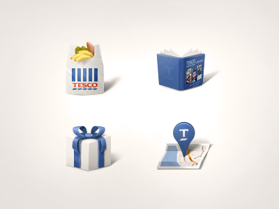 Tescoicons bag banana book box gift groceries icon iconset iphone map mobile pin tesco