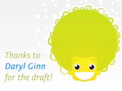 Thanks to Daryl Ginn for the draft debute illustration invite player thank you vector