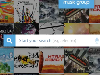 Music search client - Pitch music search ui ux web design