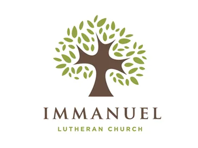 Immanuel Luthern Church branding brown church green icon identity illustration logo tree vector