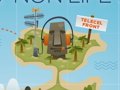 Tiki telephone illustration info graphic phone