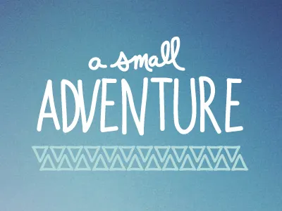 Small blue hand lettering triangles