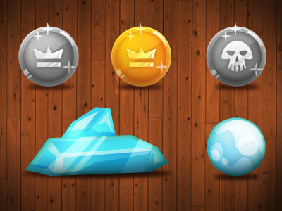 Money icons coins crystal game graphics moeny