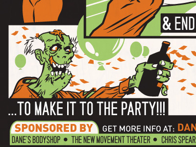 Zombie Comic Poster 2 2 color austin comic design fitness girl halloween poster teamwork zombies