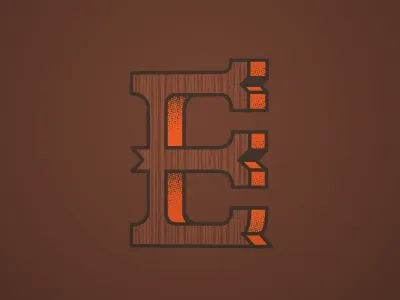 E grain half letter lettering tone typography wood