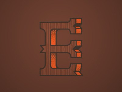 E grain half letter lettering tone typography wood