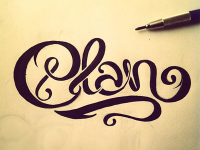 Clandestine hand sketch typography